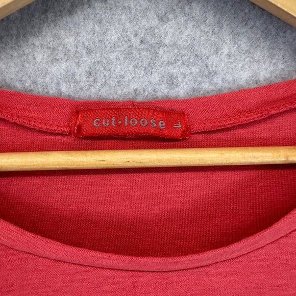 Cut Loose Watermelon Pink 3/4 Sleeve Shirt Top Casual Everyday Wear Size Large - Picture 3 of 11